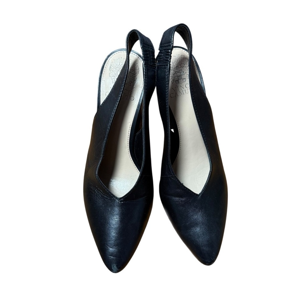 Vince Camuto Women Black Slingback Heels Pointed Toe Size 7M
